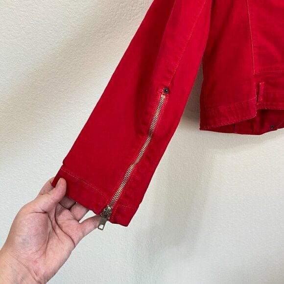 Current/Elliot Denim The Biker Jacket in Victory Red ASO Aria Montgomery - Picture 10 of 10